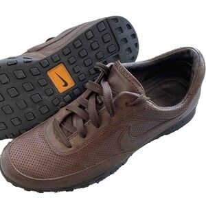 NIKE ZoomAir 313497-222 Waffle Racer III Brown Perforated Sneakers Men's 8.5 US